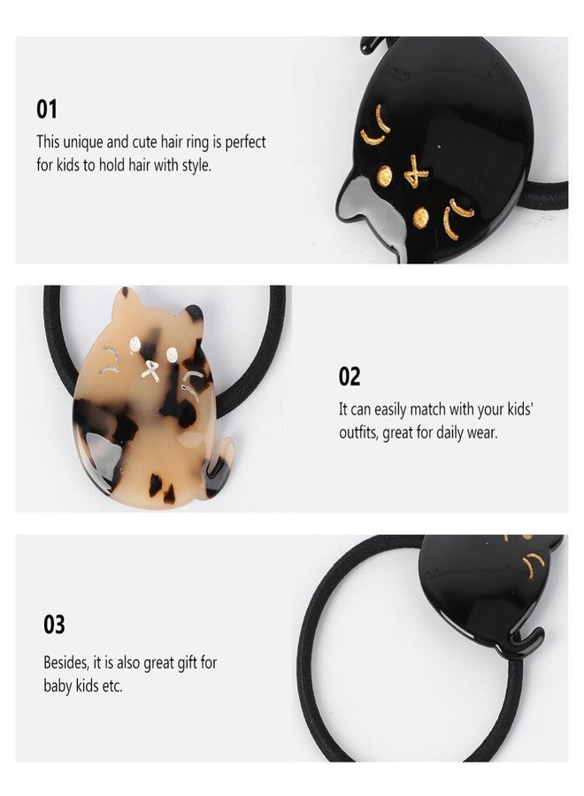 minkissy 2Pcs Cute Cat Hair Ties for Women Girls Elastic Rubber Bands for Thick Thin Hair for Ponytail Holders Hair Band for Lovely Hair Accessories - Image 3