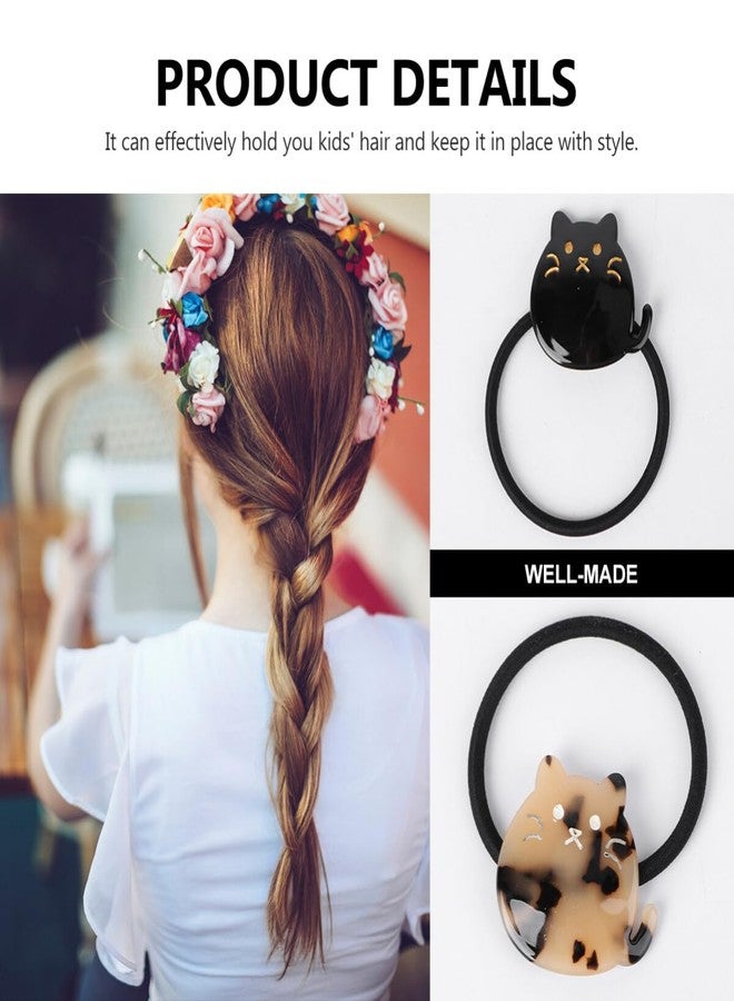 minkissy 2Pcs Cute Cat Hair Ties for Women Girls Elastic Rubber Bands for Thick Thin Hair for Ponytail Holders Hair Band for Lovely Hair Accessories - Image 4