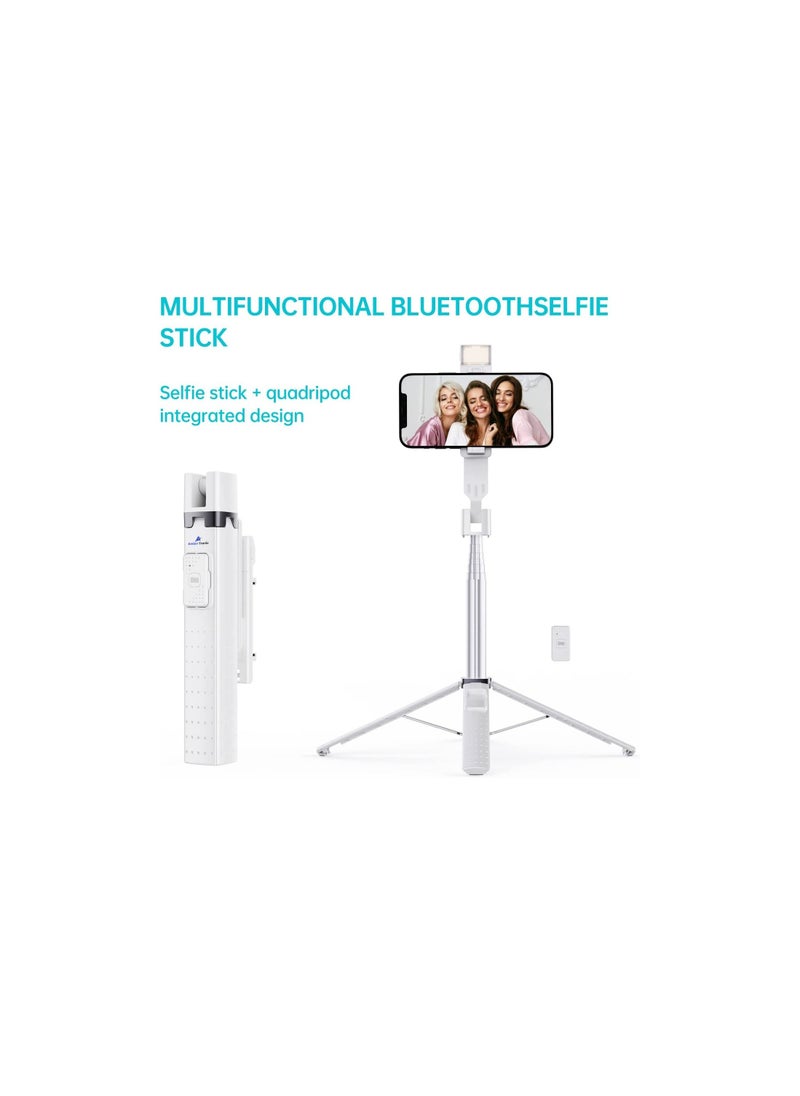 Generic - Selfie Stick Tripod with Remote and Light Upgrade Selfie Stick with Fill Light Bluetooth Remote Phone Tripod Selfie Stick for iPhone and Android Perfect for Selfies Live Streaming - Image 1