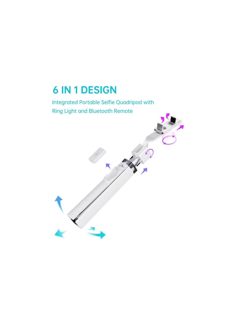 Generic - Selfie Stick Tripod with Remote and Light Upgrade Selfie Stick with Fill Light Bluetooth Remote Phone Tripod Selfie Stick for iPhone and Android Perfect for Selfies Live Streaming - Image 1
