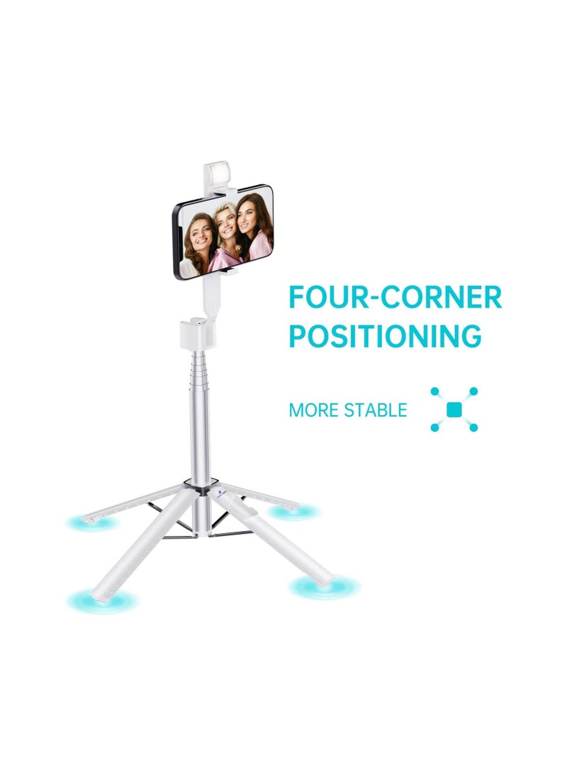 Generic - Selfie Stick Tripod with Remote and Light Upgrade Selfie Stick with Fill Light Bluetooth Remote Phone Tripod Selfie Stick for iPhone and Android Perfect for Selfies Live Streaming - Image 1