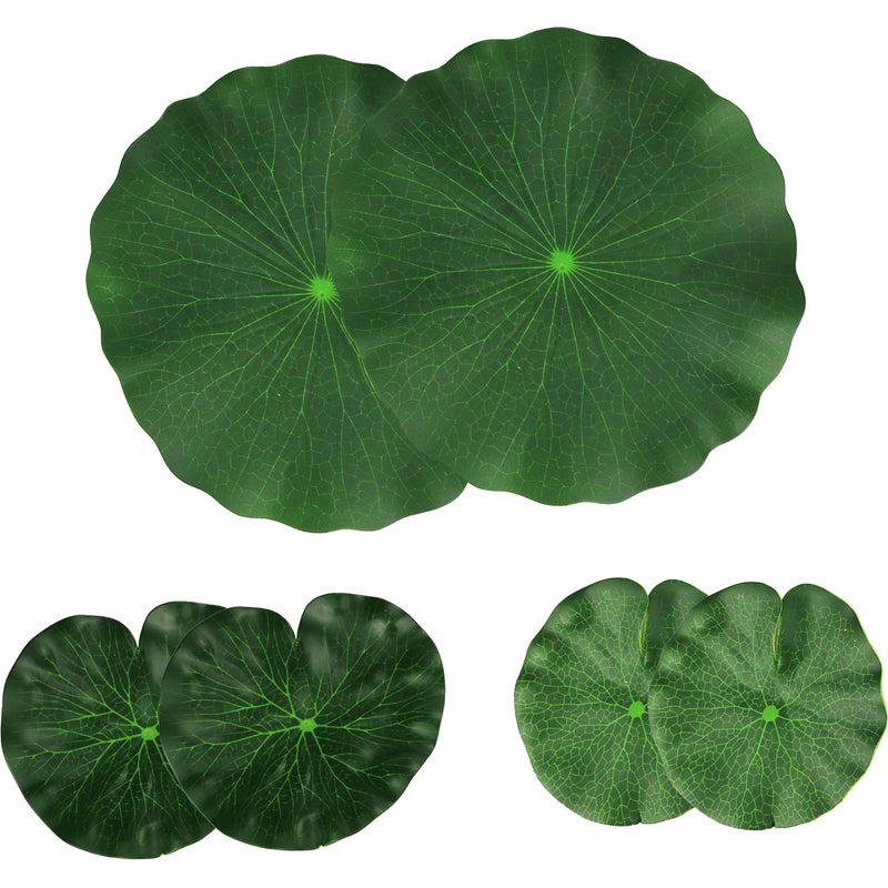 Lightingsky Lightingsky Artificial Floating Foam Lotus Leaves Artificial Foliage Pond Decor (30cm+18cm+15cm, Pack of 6)  - Image 2