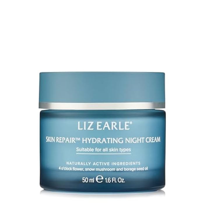 Liz Earle Skin Repair Hydrating Night Cream - Deeply Replenishing Face Moisturizer to Help Reduce Signs of Fatigue and Boost Hydration - Enriched with Plant-Based Hyaluronic Acid & Niacinamide (50 ml) - Image 1
