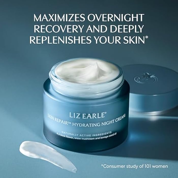 Liz Earle Skin Repair Hydrating Night Cream - Deeply Replenishing Face Moisturizer to Help Reduce Signs of Fatigue and Boost Hydration - Enriched with Plant-Based Hyaluronic Acid & Niacinamide (50 ml) - Image 4