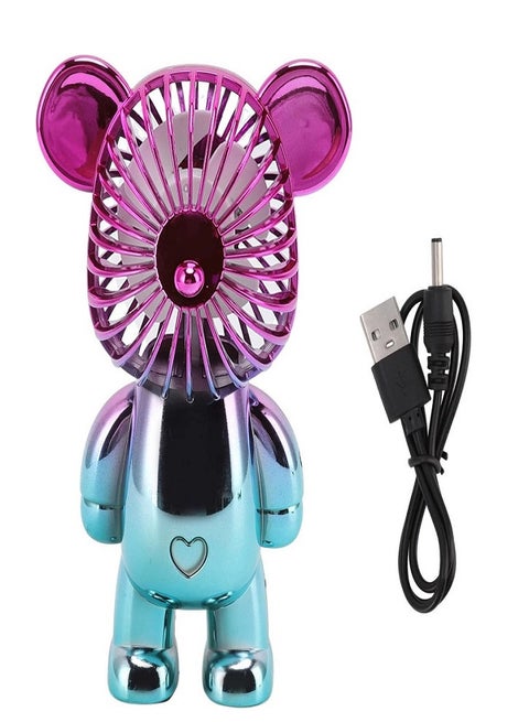Portable fan rechargeable fan portable cute electric fan with USB charger bear shape for office