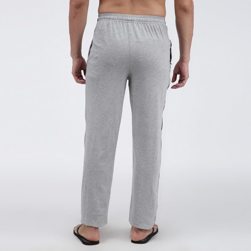 Amul Comfy Men’s Track Pant | 100% Cotton Super Combed Fabric | Adjustable Drawstring Closure | Slim Tailored Fit | Soft Comfortable Bottom | Color May Vary | (Pack of 1) Grey - Image 4