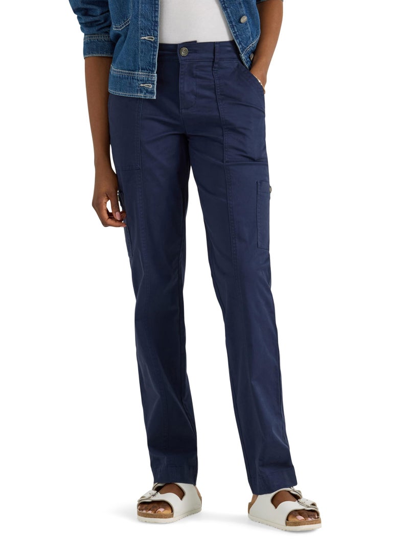 Lee Women's Ultra Lux Comfort with Flex-to-Go Utility Pant Mood Indigo 14 - Image 1