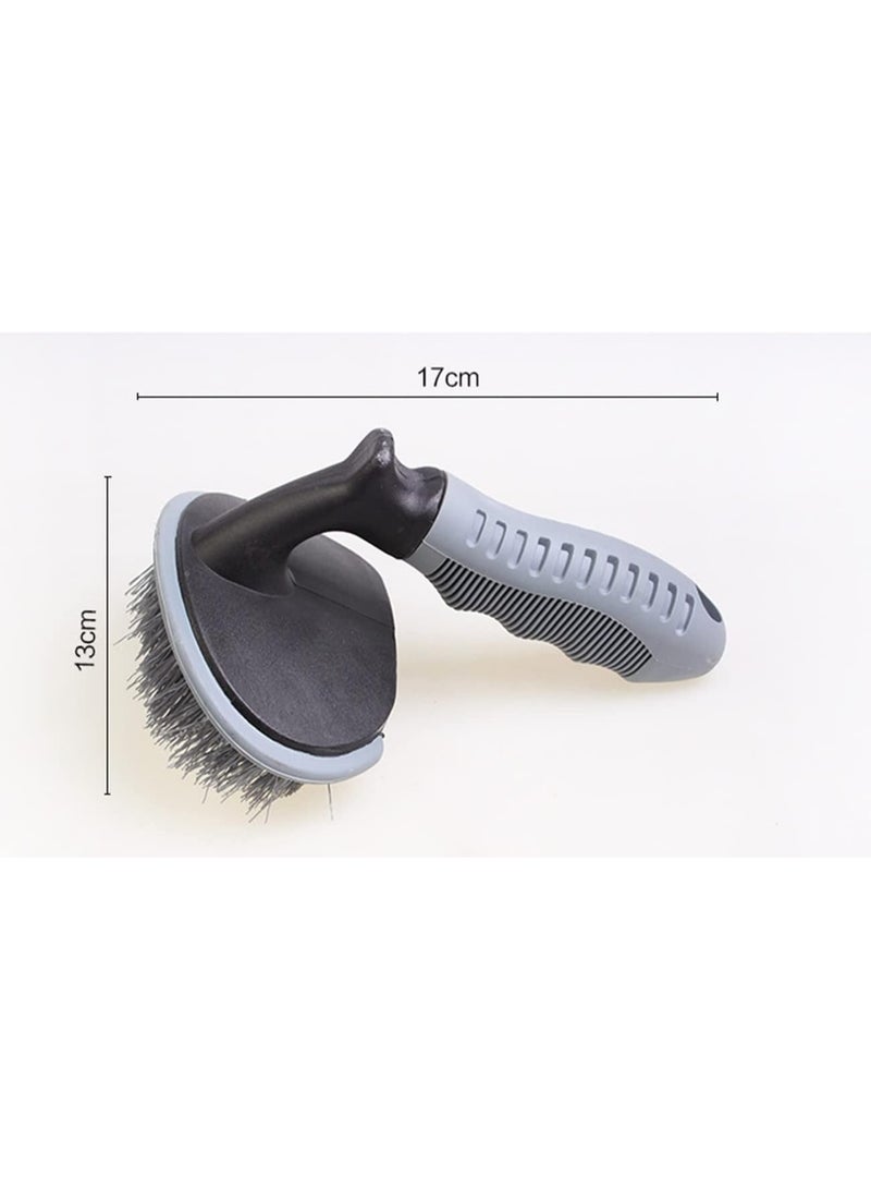 بوسرا فرشاة الإطارات - فرشاة تنظيف عجلات وإطارات السيارات متعددة الاستخدامات، مريحة، بشعيرات متينة ورأس منحني | مثالية لتلميع الإطارات والتنظيف العميق وتلميع السيارات. - Image 3