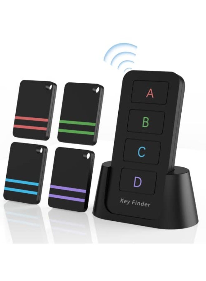 Jegoteer Remote Control Finder, Pack of 4 Find My Keys Device | Stick on Remote Finder Beeper, Tracker Tags for Car Keys and Phones | 120Ft Range 80dB RF Key Locator, Lost Key Finders That Make Noise - Image 1