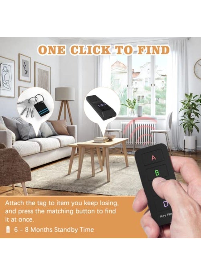 Jegoteer Remote Control Finder, Pack of 4 Find My Keys Device | Stick on Remote Finder Beeper, Tracker Tags for Car Keys and Phones | 120Ft Range 80dB RF Key Locator, Lost Key Finders That Make Noise - Image 2