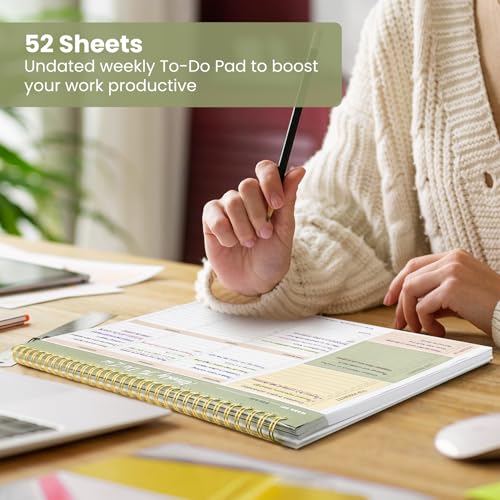 ZOTIA Weekly To Do List Notepad with 52 Undated Sheets（8.5"×11"）- Undated Weekly Planner Notepad for Office Desk Accessories and Supplies - Forest Shades - Image 5