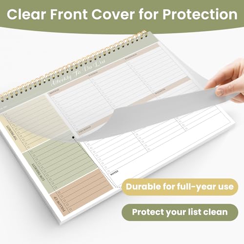 ZOTIA Weekly To Do List Notepad with 52 Undated Sheets（8.5"×11"）- Undated Weekly Planner Notepad for Office Desk Accessories and Supplies - Forest Shades - Image 4