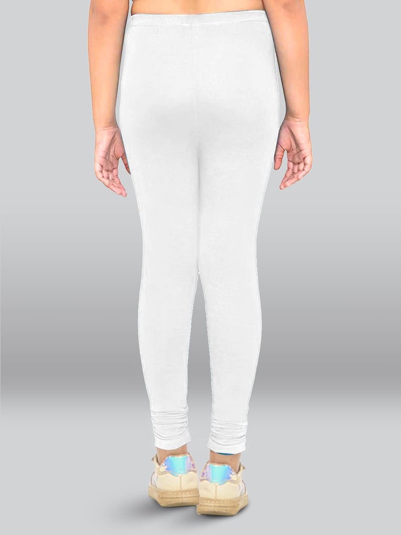 Lyra Girl's Cotton Leggings (Pack of 2) KL_2PC_White & Black_7-8 Years - Image 2
