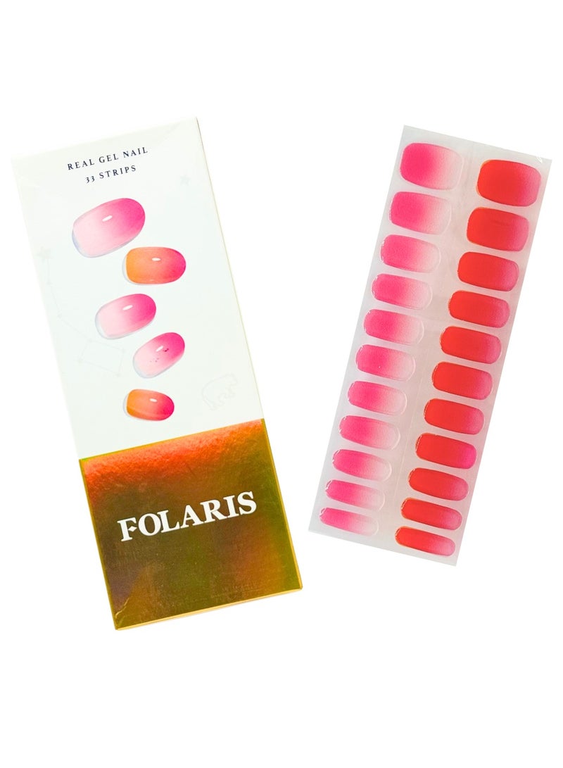 FOLARIS Rozzy Nail Gel Strips – 33-Piece Set, Made in Korea, Long-Lasting Shine, Easy Application, Salon Look at Home - Image 1