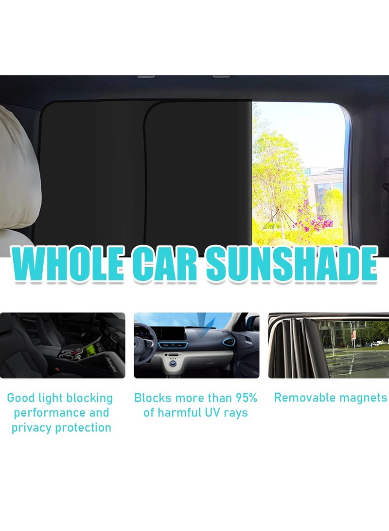 SYOSI Car Window Shades, 2 PCS Auto Side Rear Magnetic Windshield Curtains, UV Protection and Sun Heat Blocker Window Covers, Universal Fit Most of Cars, SUV, MPV (Black-Back Window, 31.1x19 In) - Image 3