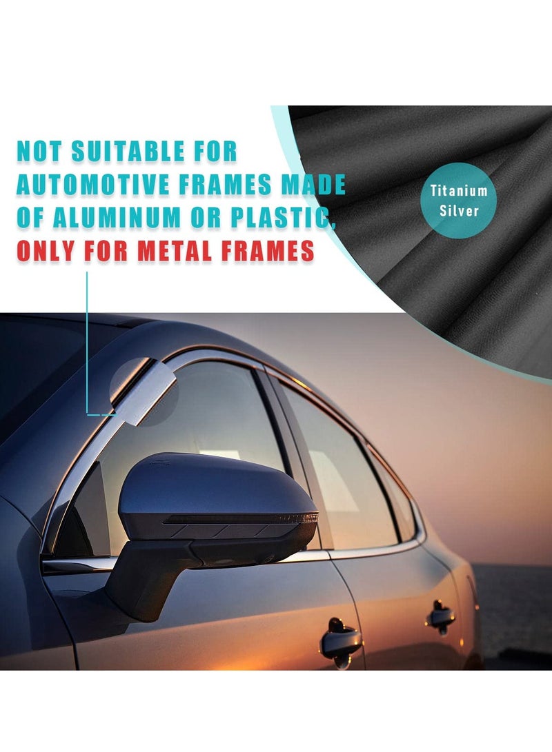 SYOSI Car Window Shades, 2 PCS Auto Side Rear Magnetic Windshield Curtains, UV Protection and Sun Heat Blocker Window Covers, Universal Fit Most of Cars, SUV, MPV (Black-Back Window, 31.1x19 In) - Image 5