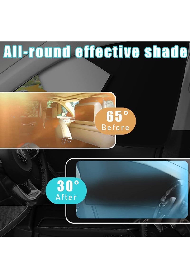 SYOSI Car Window Shades, 2 PCS Auto Side Rear Magnetic Windshield Curtains, UV Protection and Sun Heat Blocker Window Covers, Universal Fit Most of Cars, SUV, MPV (Black-Back Window, 31.1x19 In) - Image 4
