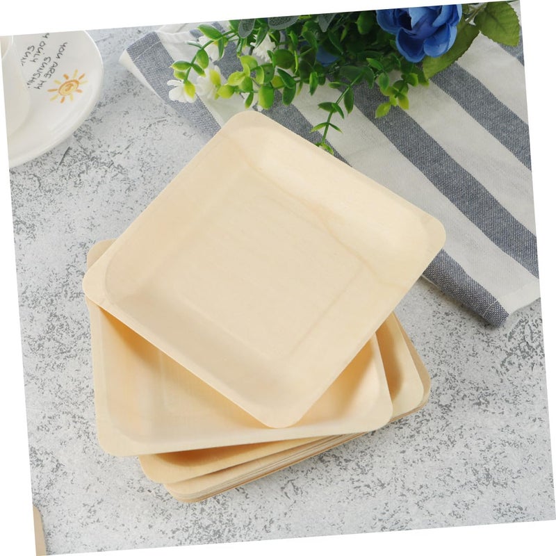 Wooden Serving Spoons Forks Knives Salad Fork 48pc Set Disposable Plate Utensils for Parties - Image 5