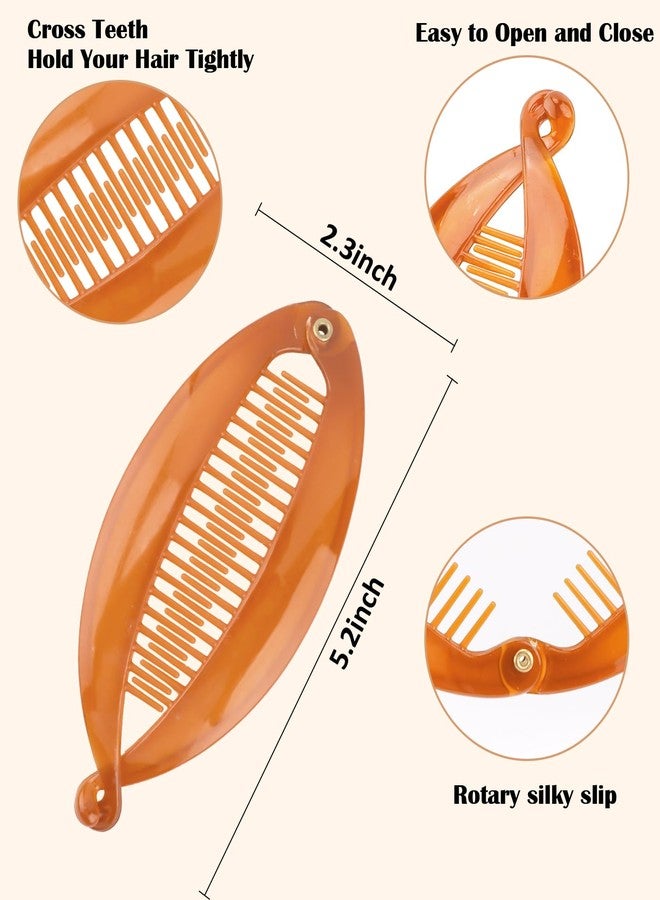 هابدو مجموعة هابدو من 10 مشابك شعر على شكل موزة، مشابك شعر على شكل سمكة لتثبيت ذيل الحصان للنساء ذوات الشعر المتوسط، إكسسوارات شعر كلاسيكية ملونة - Image 2