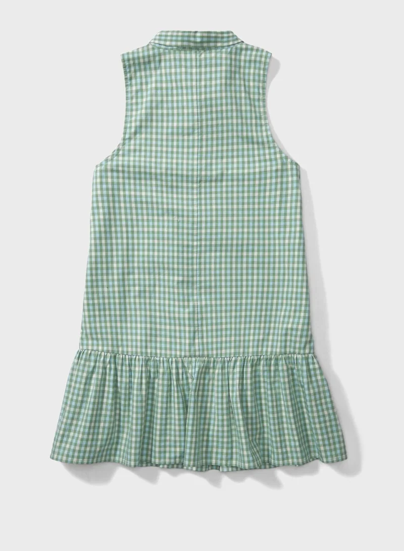American Eagle Checked Pocket Detail Shirt Dress