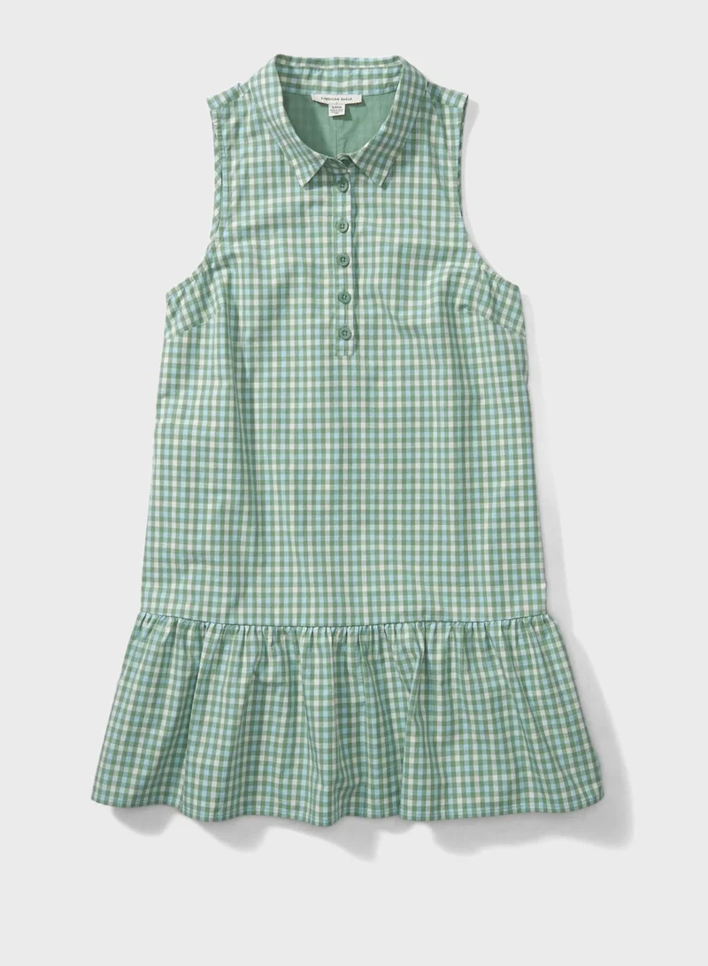 American Eagle Checked Pocket Detail Shirt Dress