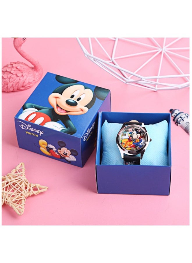 Cartoon Watch Boxed Spider Avengers Children's Watch Gift Box Elementary School Students' Birthday Exquisite Gift Box Electronic Watch-Color:Mickey-Specifications:Box  - Image 1