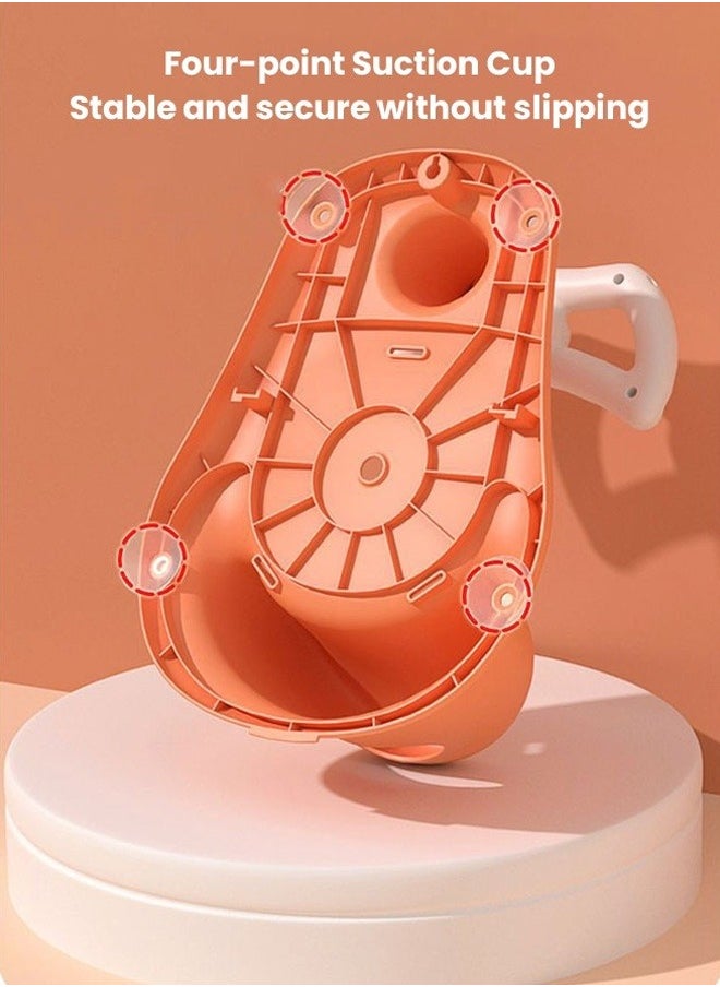 oldlaiben Baby Bath Seat, Storage Shell + Universal Wheels + Traction Rope + Tray, 4 Anti-Slip Powerful Suction Cups, Assorted, Ideal Gift for Infants 0-24 Months!（Pink)  - Image 5