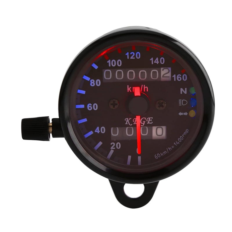 Dioche Cub Speedometer Universal Motorcycle Odometer Speedometer Gauge, HighQuality KM/H Digital Display, LED Indicator Lights, Easy Installation, Compatible with All DC 12V (Black) - Image 5