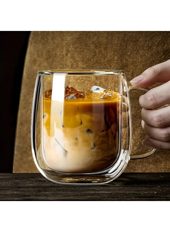 Double Wall Insulated Glass Coffee Mugs 12 5oz 350ml 2 Packs Clear For Espresso Tea - Image 3