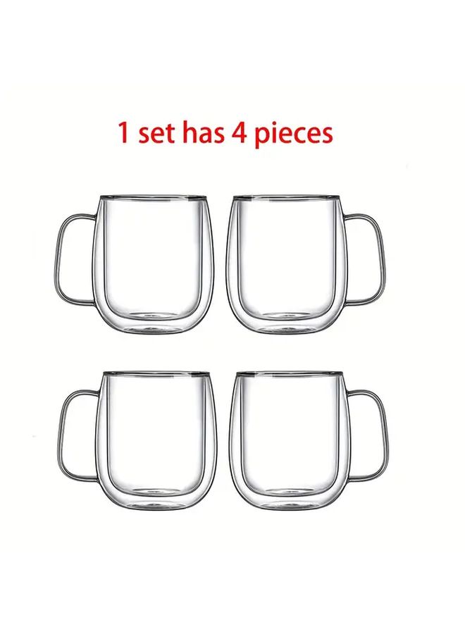 Double Wall Insulated Glass Coffee Mugs 12 5oz 350ml 2 Packs Clear For Espresso Tea - Image 5