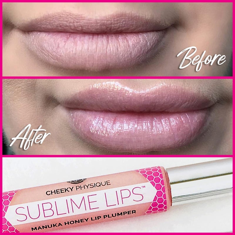 Cheeky Physique Sublime Lips Lip Plumper Gloss Clear - Lip Plumping Treatment with Manuka Honey, Hyaluronic Acid & Peptides - Natural Clinically Proven Ingredients Plump & Hydrate for Fuller Looking Lips - Image 4