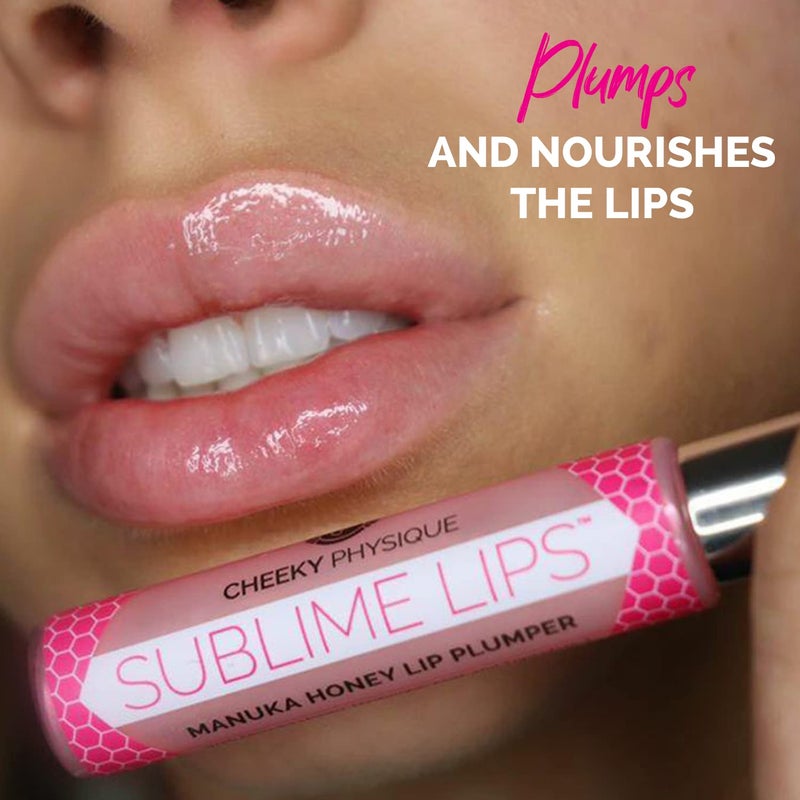Cheeky Physique Sublime Lips Lip Plumper Gloss Clear - Lip Plumping Treatment with Manuka Honey, Hyaluronic Acid & Peptides - Natural Clinically Proven Ingredients Plump & Hydrate for Fuller Looking Lips - Image 2