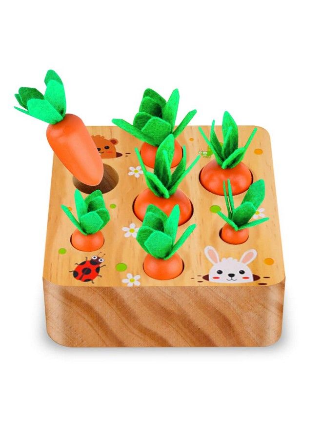 SKYFIELD Carrot Harvest Game Wooden Toy For Baby Boys And Girls 1 2 3 Year Old Educational Shape Sorting Matching Puzzle Gift Toy With 7 Sizes Carrots.Great Montessori Toy For Toddlers 13 - Image 1