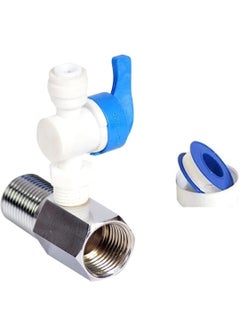 Generic RO Water Purifier Accessories Set, 1/2" Brass Nipple, 1/4" PVC Inlet Ball Valve, Coupling, Diverter Gate Valve, On/Off Tee Cock, Twin Elbow Faucet 