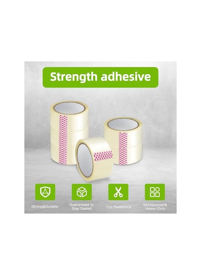 PROMASS - promass 6 Roll Yellowish Super Clear Packing Tape, 2 inches x 50 yards Strong Heavy Duty Packaging Tape for Sealing Parcel Boxes, Moving Boxes Houses, Large Postal Bags, Office Supplies - Image 1