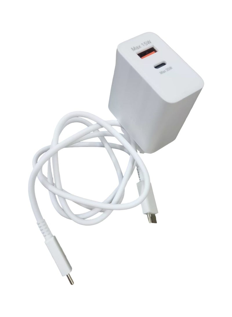 Super Fast Dual Charger 35W PD Adapter Charger With USB-C to USB-C Cable Compatible With Samsung, Android and Apple Devices - Image 2