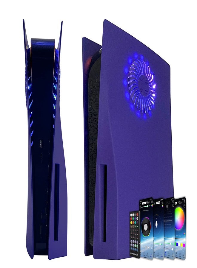 غطاء أمامي لجهاز PS5 من Dobewingdelou مع شريط إضاءة RGB وفلتر غبار لفتحات التبريد، أكثر من 400 تأثير، غطاء وحدة تحكم بحلقة إضاءة LED لجهاز PS5 إصدار القرص، طقم تزيين يمكنك تركيبه بنفسك، لون بنفسجي - Image 1