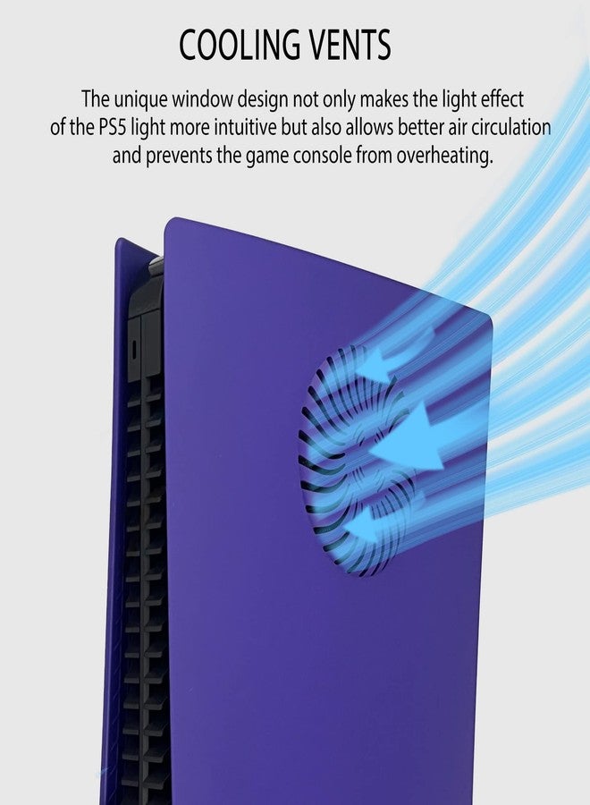 غطاء أمامي لجهاز PS5 من Dobewingdelou مع شريط إضاءة RGB وفلتر غبار لفتحات التبريد، أكثر من 400 تأثير، غطاء وحدة تحكم بحلقة إضاءة LED لجهاز PS5 إصدار القرص، طقم تزيين يمكنك تركيبه بنفسك، لون بنفسجي - Image 2
