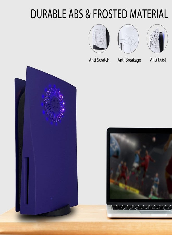 غطاء أمامي لجهاز PS5 من Dobewingdelou مع شريط إضاءة RGB وفلتر غبار لفتحات التبريد، أكثر من 400 تأثير، غطاء وحدة تحكم بحلقة إضاءة LED لجهاز PS5 إصدار القرص، طقم تزيين يمكنك تركيبه بنفسك، لون بنفسجي - Image 3
