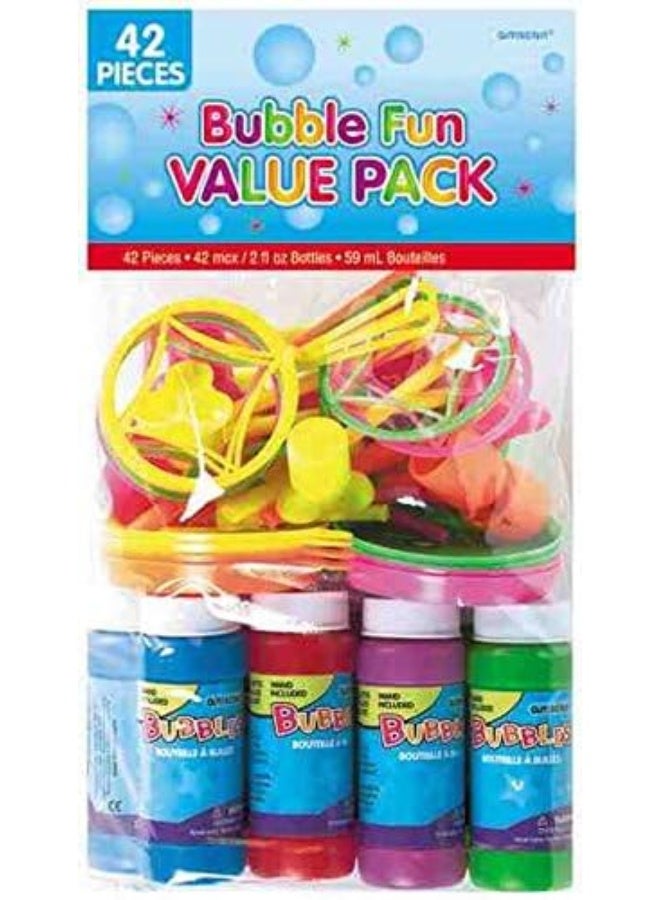 amscan Bubble Fun Multicolor Plastic Bubble Favors - 20.5" x 6.25" (Pack of 42) - Image 2