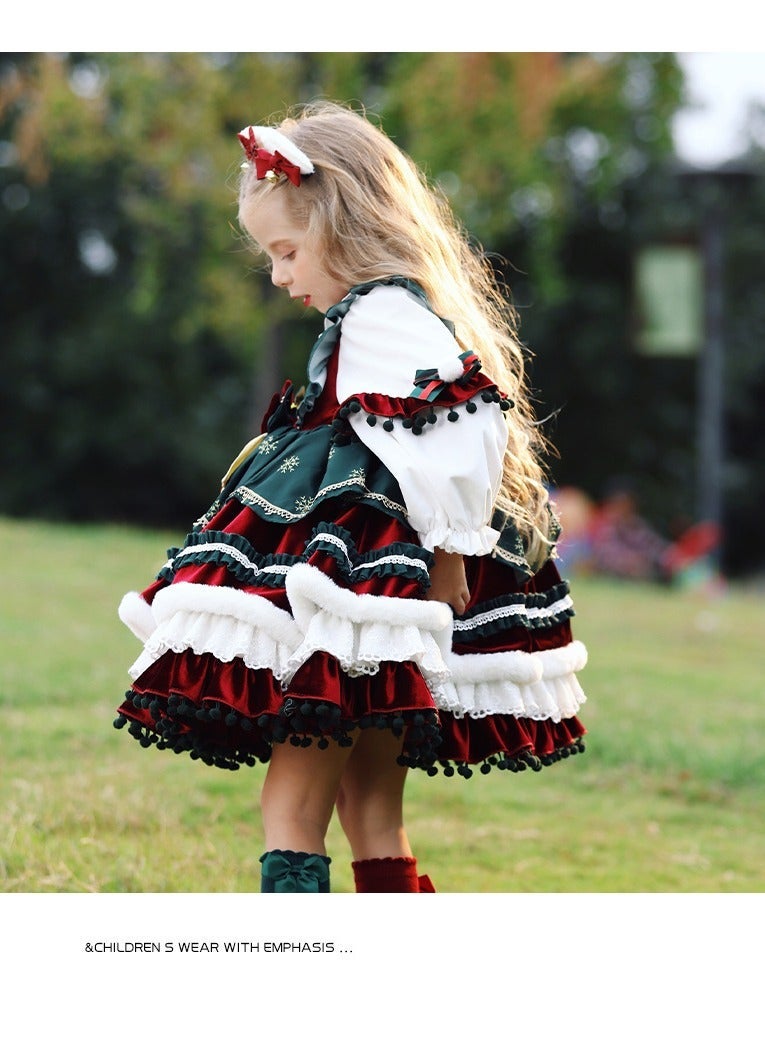 M MIAOYAN Girls' Velvet Lorita Princess Dress Children's Performance Clothing - Image 5