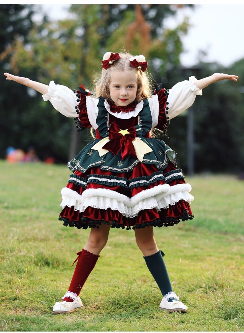 M MIAOYAN Girls' Velvet Lorita Princess Dress Children's Performance Clothing - Image 3