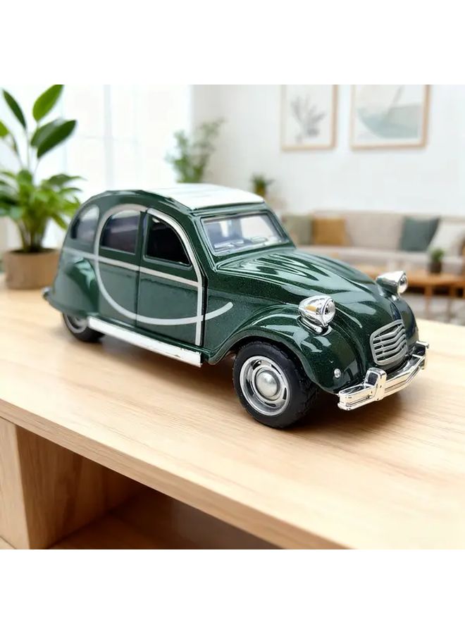 Green Vintage Classic Car Model Alloy Toy Double Door Design Gift For Boys - Image 4
