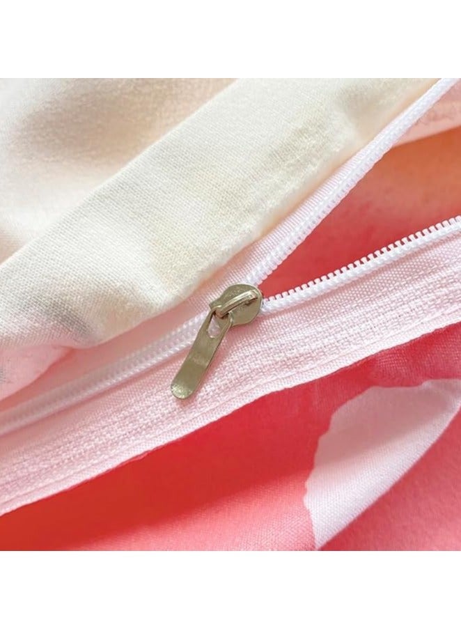 عام طقم أغطية لحاف كرتوني وردي اللون وردي اللون للقطط للأطفال طقم فراش 4 قطع (1 غطاء لحاف، 1 شرشف، 2 غطاء وسادة)، بدون غطاء داخلي - Image 4