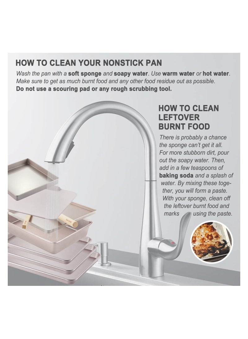 chefmade Cookie Sheet Pan 12 Inch One Handed Gripping Non Stick Rimless Bakeware - Image 4