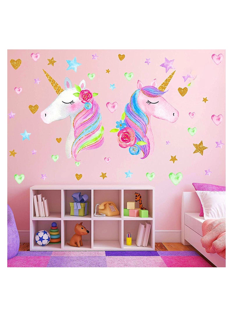 SYOSI Unicorn Wall Decals Stickers for Girls Room Large Size Unicorn Wall Stickers Decors for Gilrs Kids Bedroom Birthday Party for Nursery - Image 4