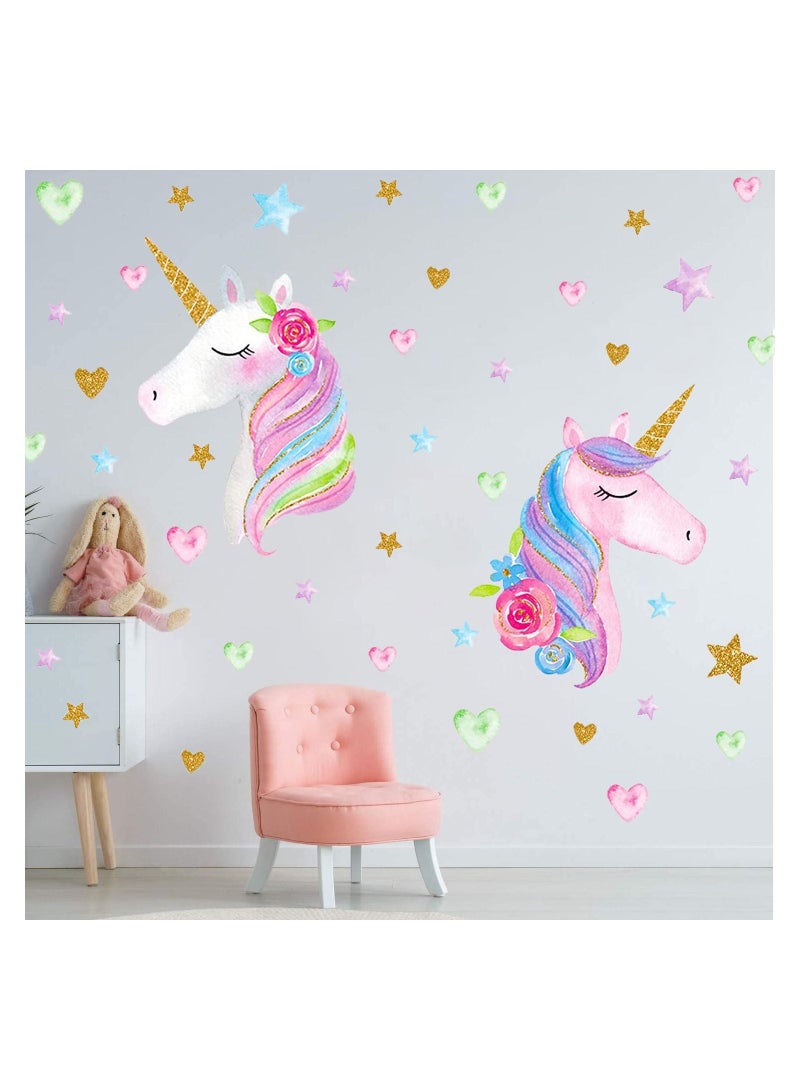 SYOSI Unicorn Wall Decals Stickers for Girls Room Large Size Unicorn Wall Stickers Decors for Gilrs Kids Bedroom Birthday Party for Nursery - Image 5