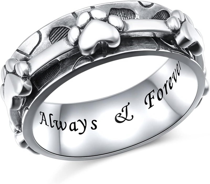 Ladytree Anxiety Relieve Spinner Rings Sterling Silver Worry Stress Relieving Boredom ADHD Autism Ring for Women Men - Image 1