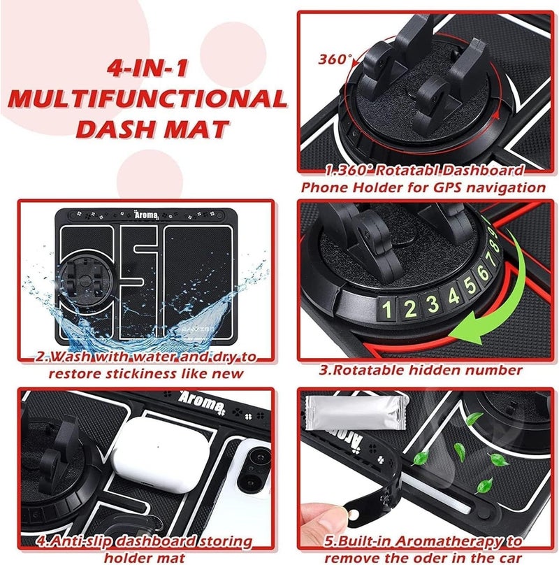 Aputue Anti-Skid Car Dashboard Mat - Universal Non-Slip Phone Pad with Honeycomb Design - Image 4