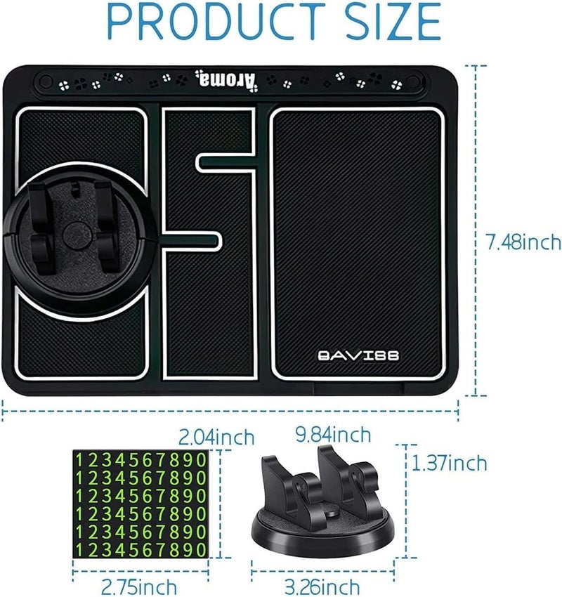 Aputue Anti-Skid Car Dashboard Mat - Universal Non-Slip Phone Pad with Honeycomb Design - Image 3